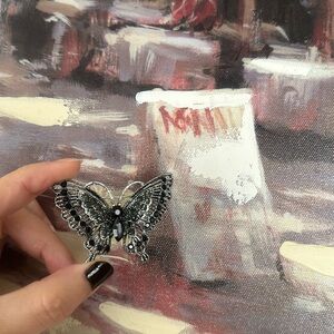 Butterfly Brooch, Vintage distressed design